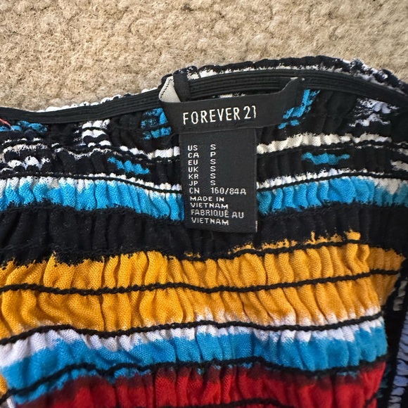 Forever 21 Women’s Bandeau Bohemian Colorful Striped Women's Top Small - Picture 4 of 4